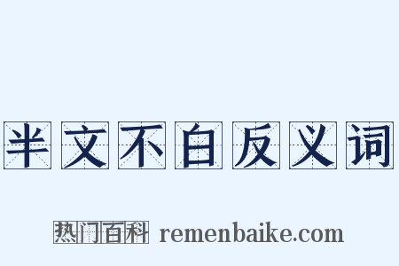 半文不白反义词是什么意思的图片